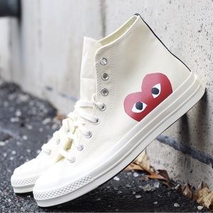 Converse x Comes de Garçons White High Top - Size Men’s 9 - WORN